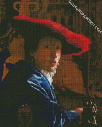 Girl With a Red Hat By Vermeer diamond painting
