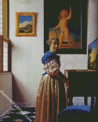 Lady Standing At a Virginal By Vermeer diamond painting