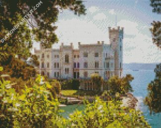 Miramare Castle Trieste diamond painting