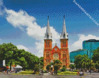 Notre Dam Cathedral Of Saigon Vietnam diamond painting