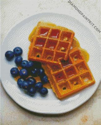Waffle And Blueberries diamond painting
