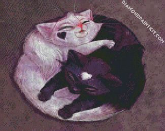 Yin And Yang Cats diamond painting