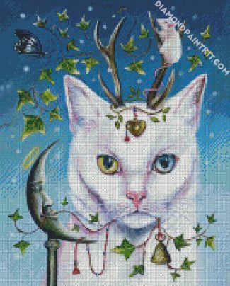 Aesthetic White Cat diamond painting