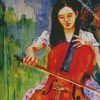 Asian Girl Playing Violoncello diamond painting
