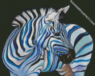 Blue Zebra diamond painting