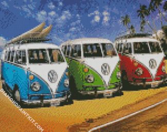 Campervans Volkswagen diamond painting