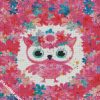 Cute Pink Floral Owl diamond painting