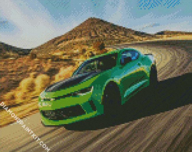 Green Chevrolet Camaro diamond painting