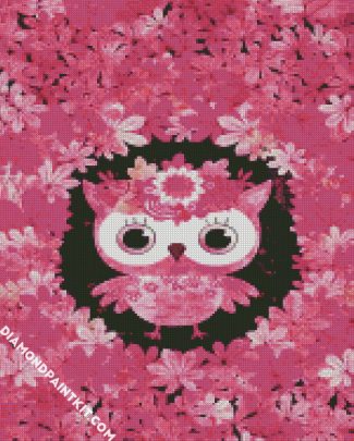 Pink Owl diamond painting