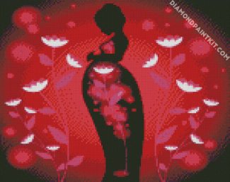 Pregnant Floral Lady diamond painting