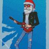 Skinny Santa Playing On Electric Ukulele diamond painting