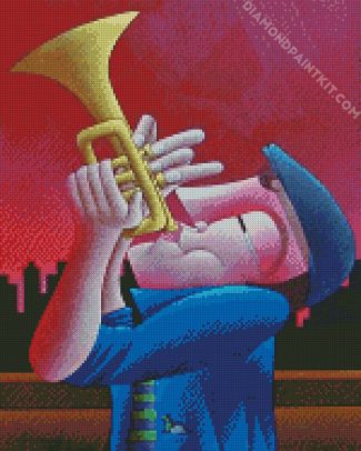 Trumpet Player Jazz diamond painting