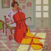Woman Playing Cello diamond painting