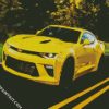 Yellow Chevrolet Camaro diamond painting