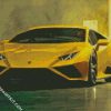 Yellow Lamborghini Huracan diamond painting