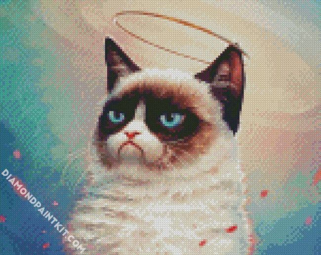 Angel Grumpy Cat diamond painting