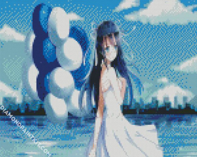 Anime Girl With Balloons diamond painting