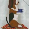 Basset Hound Drinking Coffee diamond painting