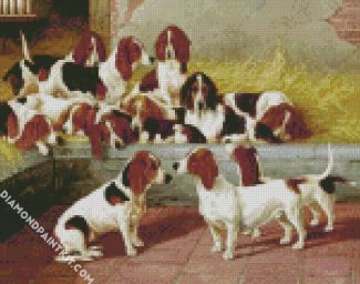 Basset Hound Puppies diamond painting