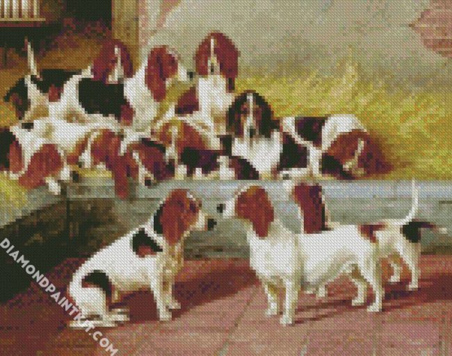 Basset Hound Puppies diamond painting