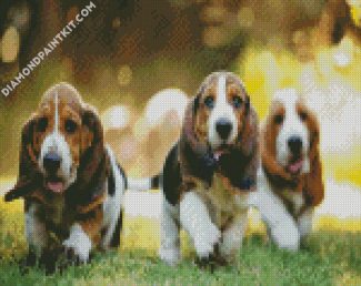 Basset Hound Puppies Dogs diamond painting