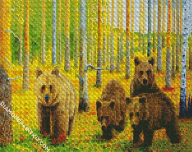Bears Family diamond painting