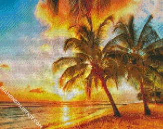 Caribbean Island At Sunset diamond painting
