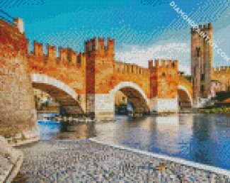 Castelvecchio Bridge Verona Italy diamond painting