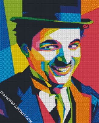 Colorful Charlie Chaplin diamond painting