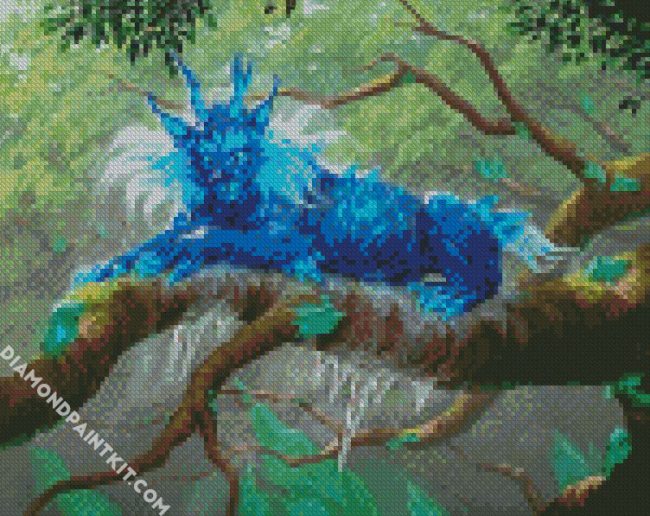 Fantasy Blue Beast diamond painting