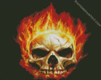 Fire Skull Head diamond painting