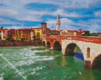 Italy Verona Castelvecchio Bridge diamond painting