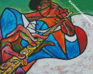 Jazz Flute Player diamond painting