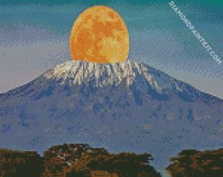 Kenya Full Moon Kilimanjaro Mountain diamond painting