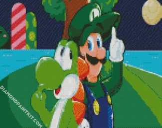 Luigi And Yoshi diamond painting