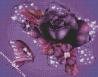 Magical Violet Rose diamond painting