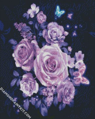 Magical Violet Roses diamond painting