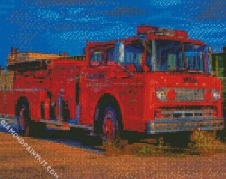 Old Fire Truck diamond painting
