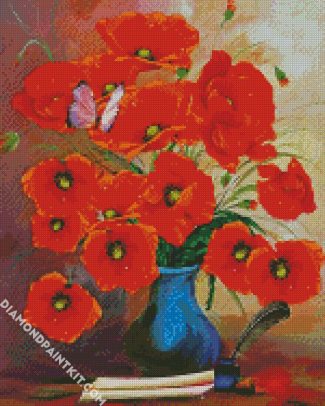 Poppies Coquelicot Vase diamond painting