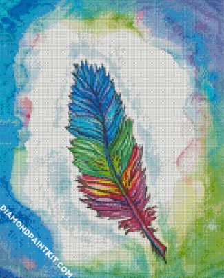 Rainbow Feather diamond painting
