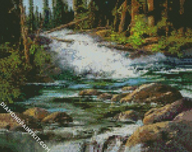 Rock Creek Waterfall diamond painting