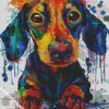 Splatter Dachshund Dog diamond painting