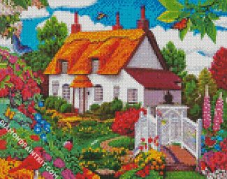 Summer Garden Cottage diamond painting