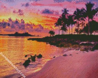 Sunset At Bahamas Island diamond painting