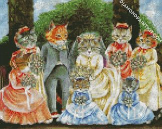 Victorian Cats diamond painting
