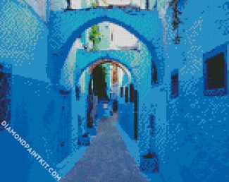 Chefchaouen Arch Streets diamond painting
