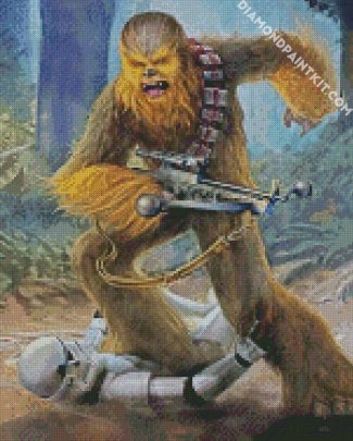 Chewbacca And Stormtrooper Fight diamond painting