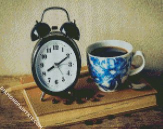 Clock And Coffee Cup diamond painting