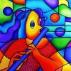 Abstract Flute Player diamond painting