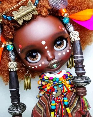 African Little Girl With Beads diamond painting